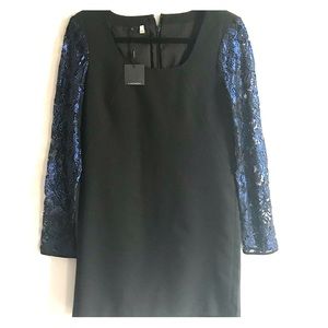 NWT Black with blue lace sleeves dress size 4!!